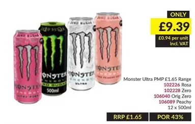 Monster - Ultra PMP £1.65 Range