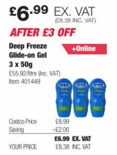 Deep Freeze Glide-on Gel