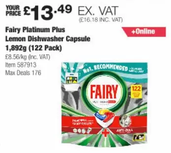Fairy - Platinum Plus Lemon Dishwasher Capsule
