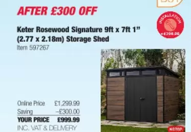 Signature - Rosewood 9ft x 7ft 1" Storage Shed