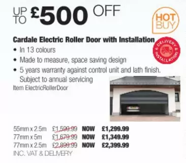 Finish - Electric Roller Door with Installation