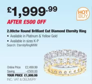Eternity - 2.00ctw Round Brilliant Cut Diamond  Ring