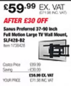 Preferred 37-90 Inch Full Motion Large TV Wall Mount, SLF-428-B2