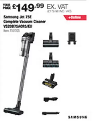 samsung - Jet 75E Complete Vacuum Cleaner VS2087SACRS/EU