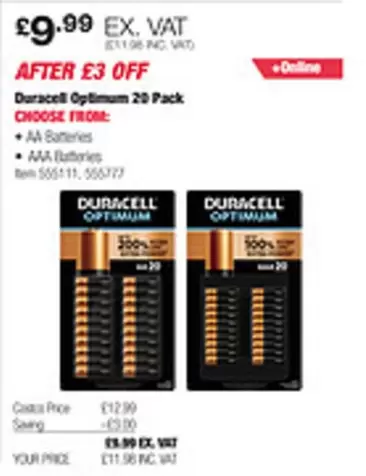 Duracell - Optimum 20 Pack