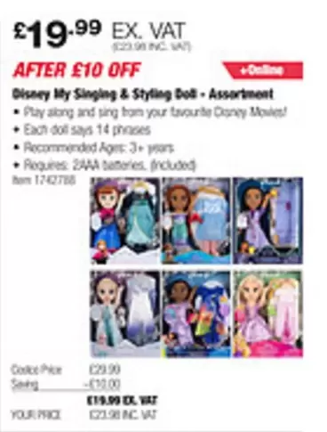 Disney - My Singing & Styling Doll - Assortment