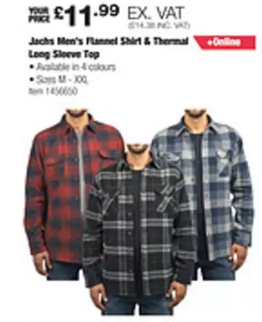 Men's Flannel Shirt & Thermal Long Sleeve Top