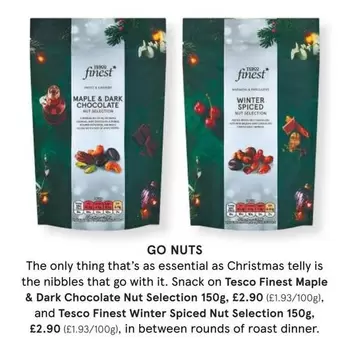 Tesco Finest - Maple & Dark Chocolate, Winter Spiced