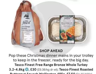 Tesco Finest - Free Range Bronze Whole Turkey, Roasted Butternut Squash Wellington