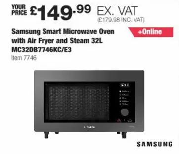 samsung - Smart Microwave Oven with Air Fryer and Steam 32L MC32DB7746KC/E3