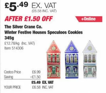 Silver - Winter Festive Houses Speculoos Cookies