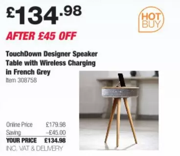 Speaker - Designer Table with Wireless Charging