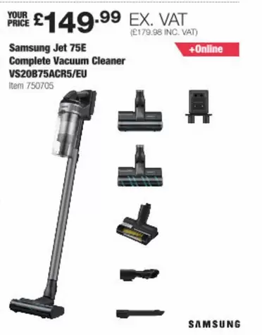 samsung - Jet 75E Complete Vacuum Cleaner VS20875ACR5/EU
