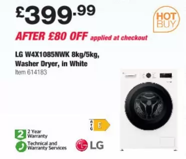 LG - W4X1085NWK 8kg/5kg, Washer Dryer, in White