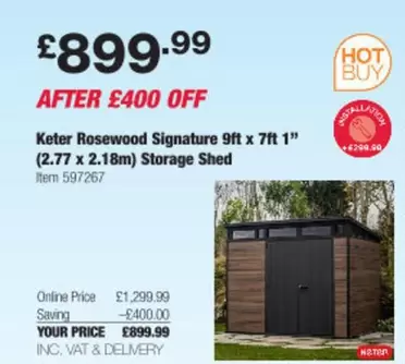 Signature - Rosewood 9ft x 7ft 1" Storage Shed