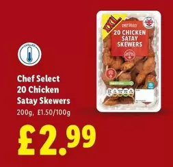 Chef - 20 Chicken Satay Skewers