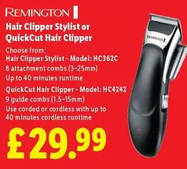 Remington - Hair Clipper Stylist or QuickCut Hair Clipper