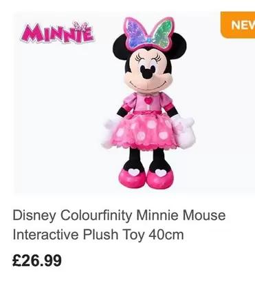 Disney - Colourfinity Minnie Mouse Interactive Plush Toy 40cm