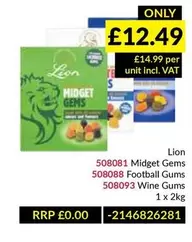 Lion - Midget Gems, Football Gums, Wine Gums