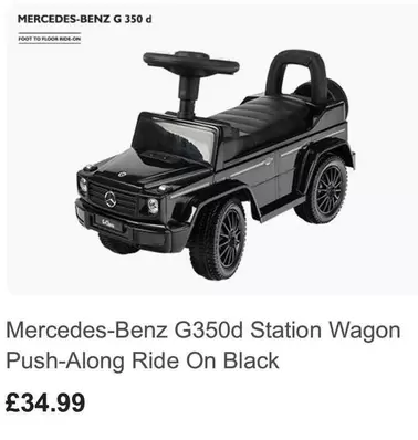 Mercedes-Benz - G350d Station Wagon Push-Along Ride On Black