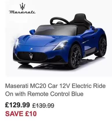 MC20 Car 12V Electric Ride On with Remote Control Blue