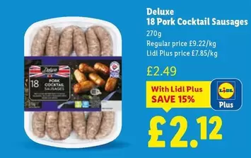 Deluxe - 18 Pork Cocktail Sausages