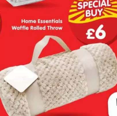 Home Essentials Waffle Rolled Throw