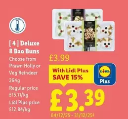 Deluxe -  8 Bao Buns Prawn Holly or Veg Reindeer