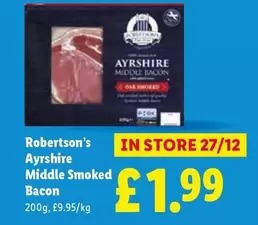 Robertson's - Ayrshire Middle Smoked Bacon