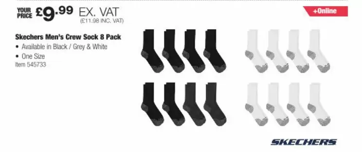 Skechers - Men's Crew Sock 8 Pack