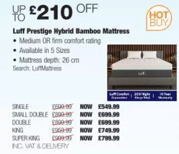 HP - Prestige Hybrid Bamboo Mattress