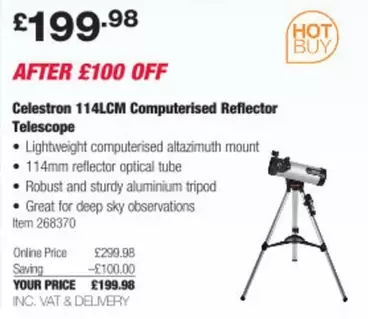 114LCM Computerised Reflector Telescope