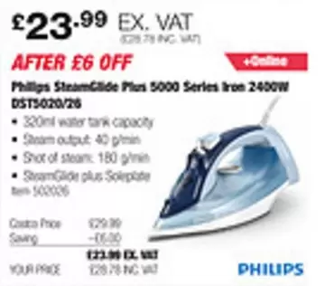 Philips - SteamGlide Plus 5000 Series Iron DST5020/26