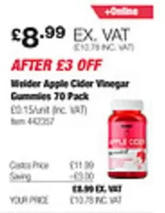 Apple -  Cider Vinegar Gummies 70 Pack