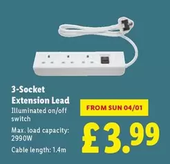 Sun - 3-Socket Extension Lead