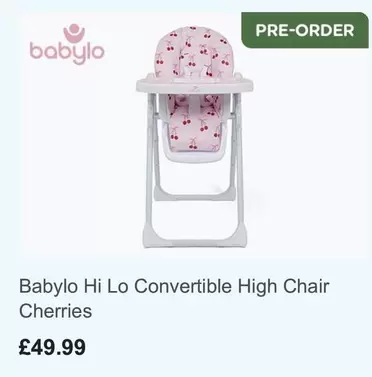 Babylo - Hi Lo Convertible High Chair Cherries