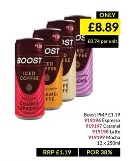 Boost - Espresso, Caramel, Latte, Mocha