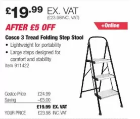 Comfort - 3 Tread Folding Step Stool