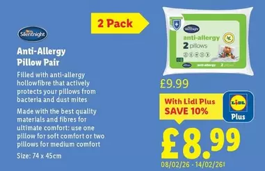 Comfort - Anti-Allergy Pillow Pair