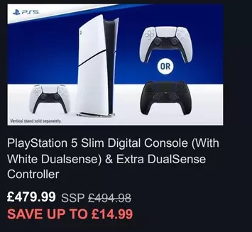 5 Slim Digital Console (With White Dualsense) & Extra DualSense Controller