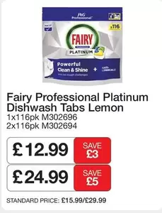 Fairy - Professional Platinum Dishwash Tabs Lemon
