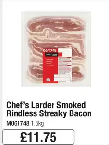 Chef's Larder - Smoked Rindless Streaky Bacon