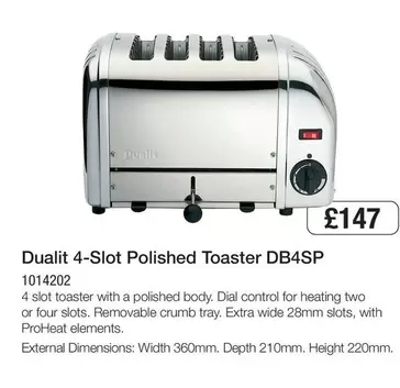 4-Slot Polished Toaster DB4SP