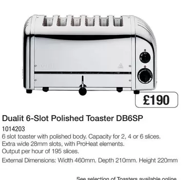 6-Slot Polished Toaster DB6SP