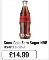Coca Cola - Zero Sugar NRB M063725
