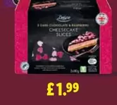 Deluxe - 2 Dark Chocolate & Raspberry Cheesecake Slices