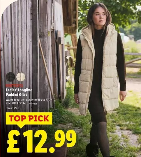 Finish - Ladies Longline Padded Gilet