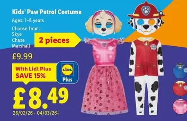 Lidl - Paw Patrol Costume