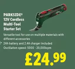 Parkside - 12V Cordless Multi-Tool Starter Set