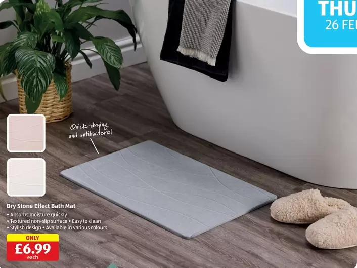 Dry Stone Effect Bath Mat